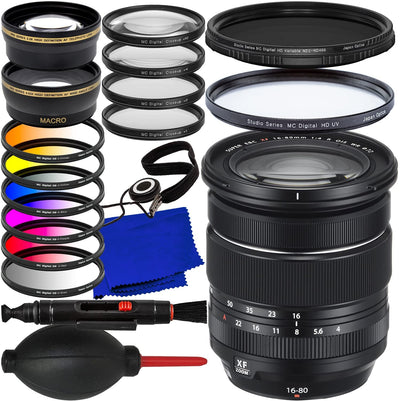 FUJIFILM XF 16-80mm f/4 R OIS WR Lens 16635613 - 12PC Accessory Bundle