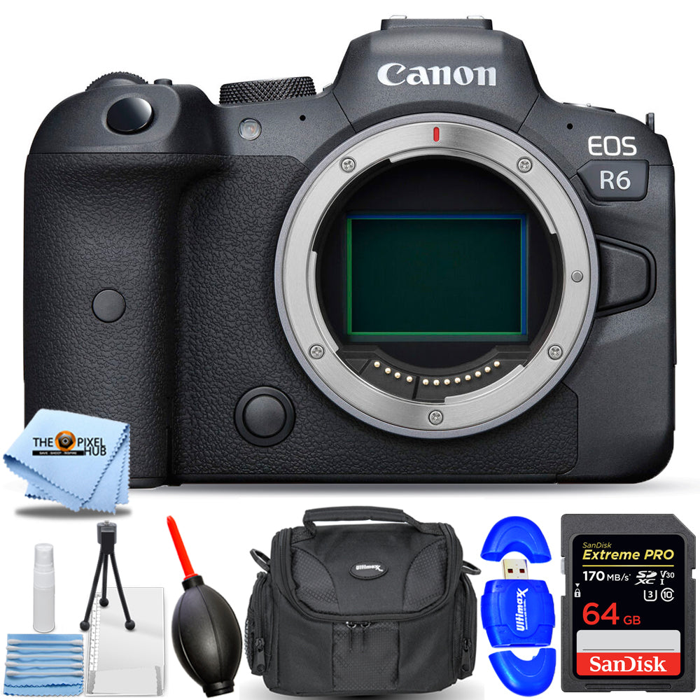 Canon EOS R6 Mirrorless Digital Camera (Body Only) - 7PC Accessory Bundle