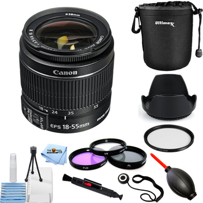 Canon EF-S 18-55mm f/3.5-5.6 IS II Lens Pro Filter Kit Bundle - New in White Box