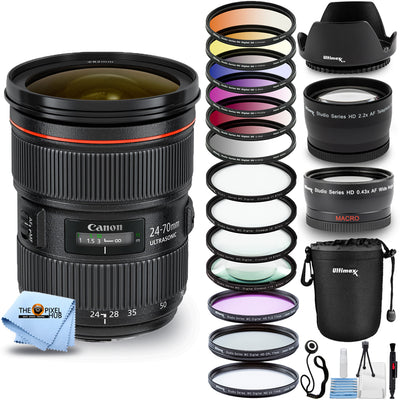 Canon EF 24-70mm f/2.8L II USM Lens 5175B002 - 12PC Accessory Bundle