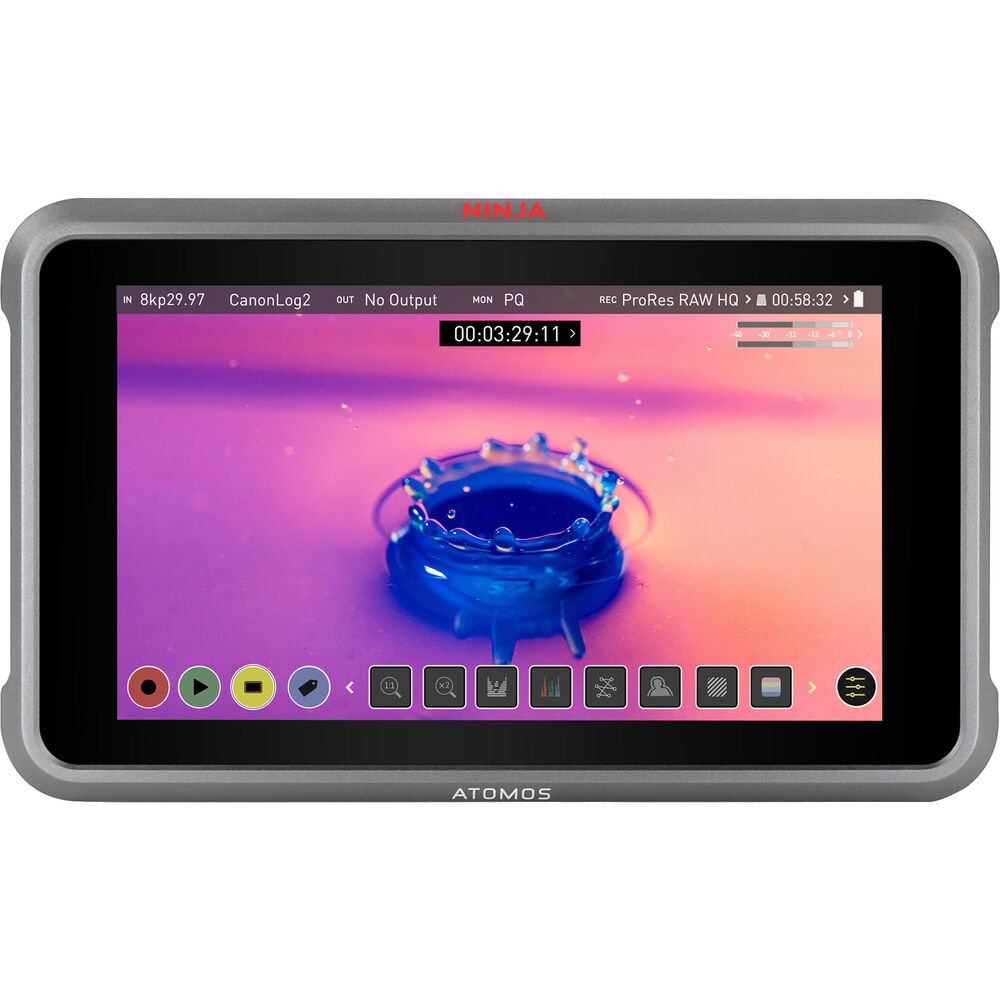 Atomos Ninja V+ Moniteur d'enregistrement brut 5,2" 8K HDMI H.265 + SSD 1 To + BATT EXT