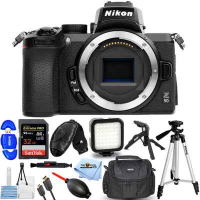 Appareil photo numérique sans miroir Nikon Z 50 (boîtier uniquement) + 64 Go + kit d'éclairage LED