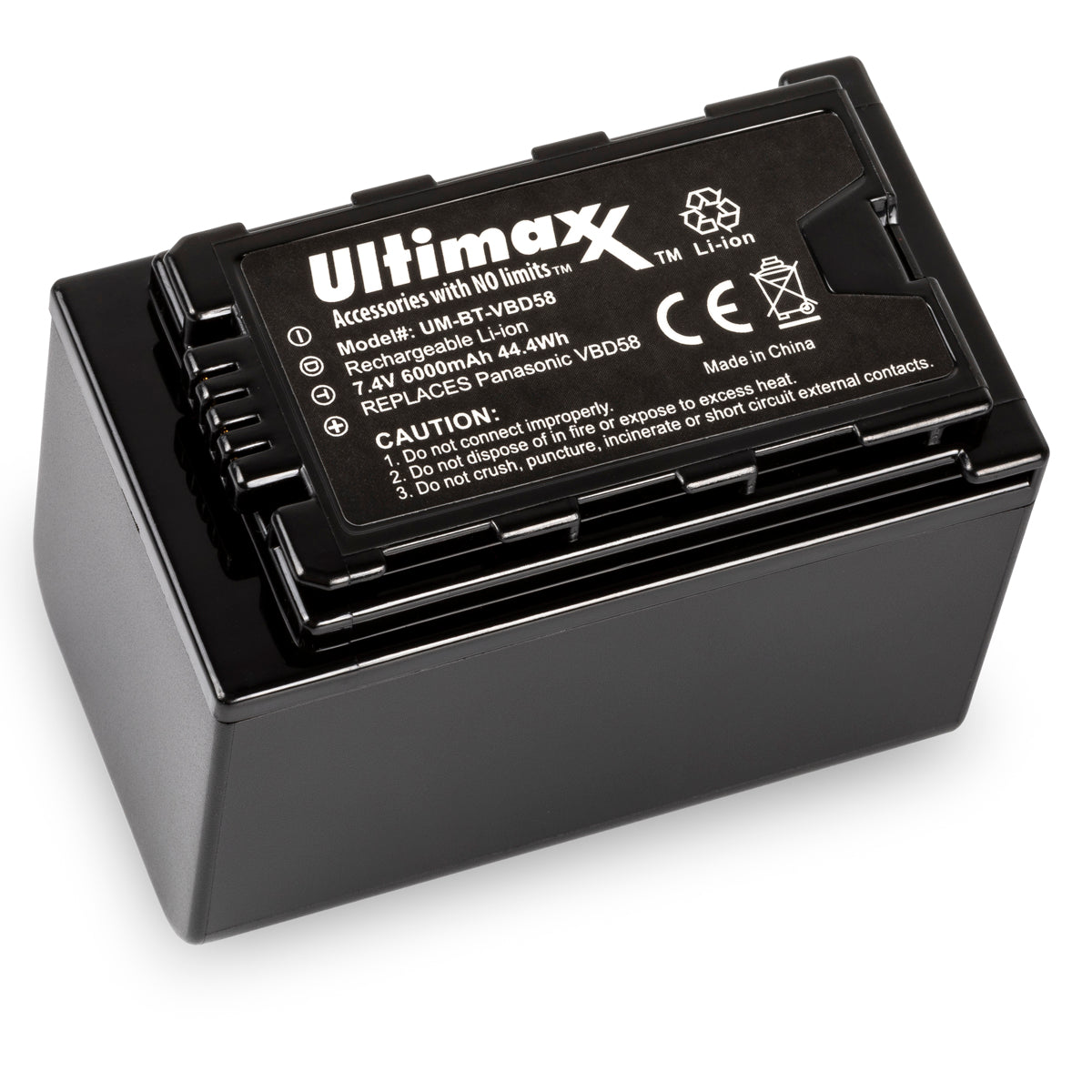 Batterie de remplacement ULTIMAXX 6000 mAh pour Panasonic VW-VBD58, VW-VBD78, AG-VBR89G