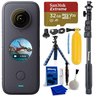 Caméra de poche Insta360 ONE X2 CINOSXX/A + 32 Go + Monopode + Gripster Bundle