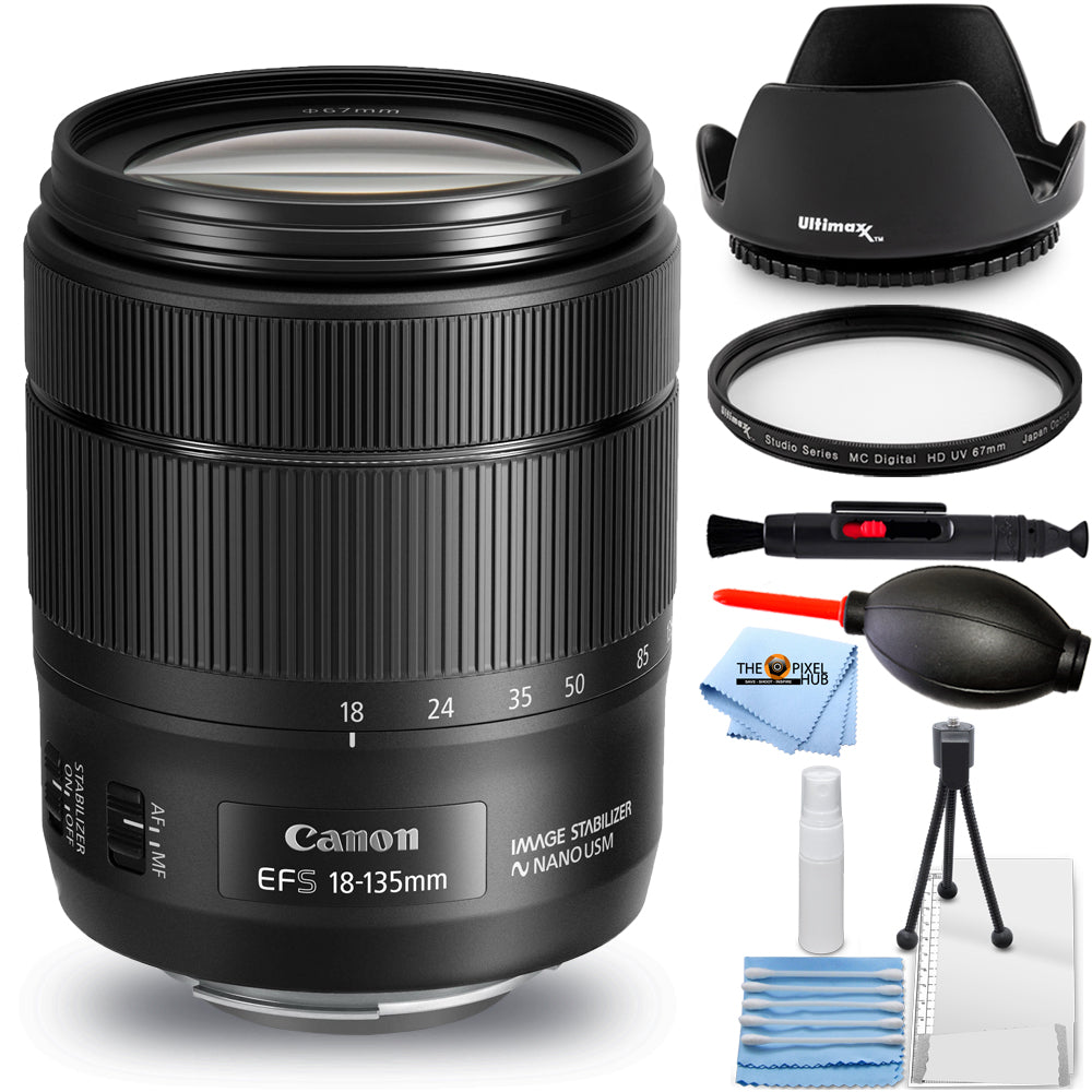 Objectif Canon EF-S 18-135mm f/3.5-5.6 IS USM - Ensemble de filtres UV essentiels