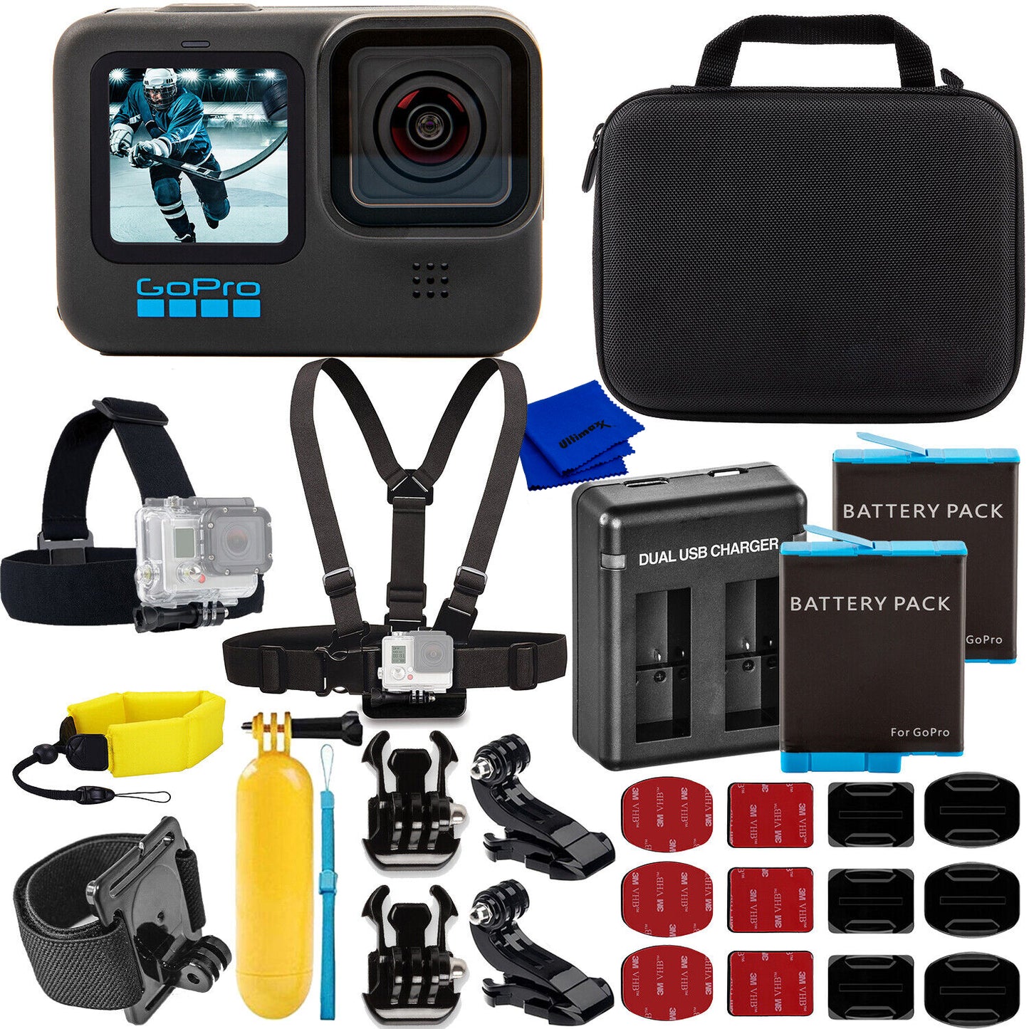 GoPro Hero11 Hero 11 Black Kit tout ce dont vous avez besoin avec 2 batteries supplémentaires et plus