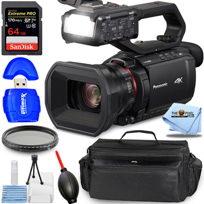 Caméscope Panasonic HC-X2000 UHD 4K 3G-SDI/HDMI Pro - Offre groupée essentielle de 64 Go