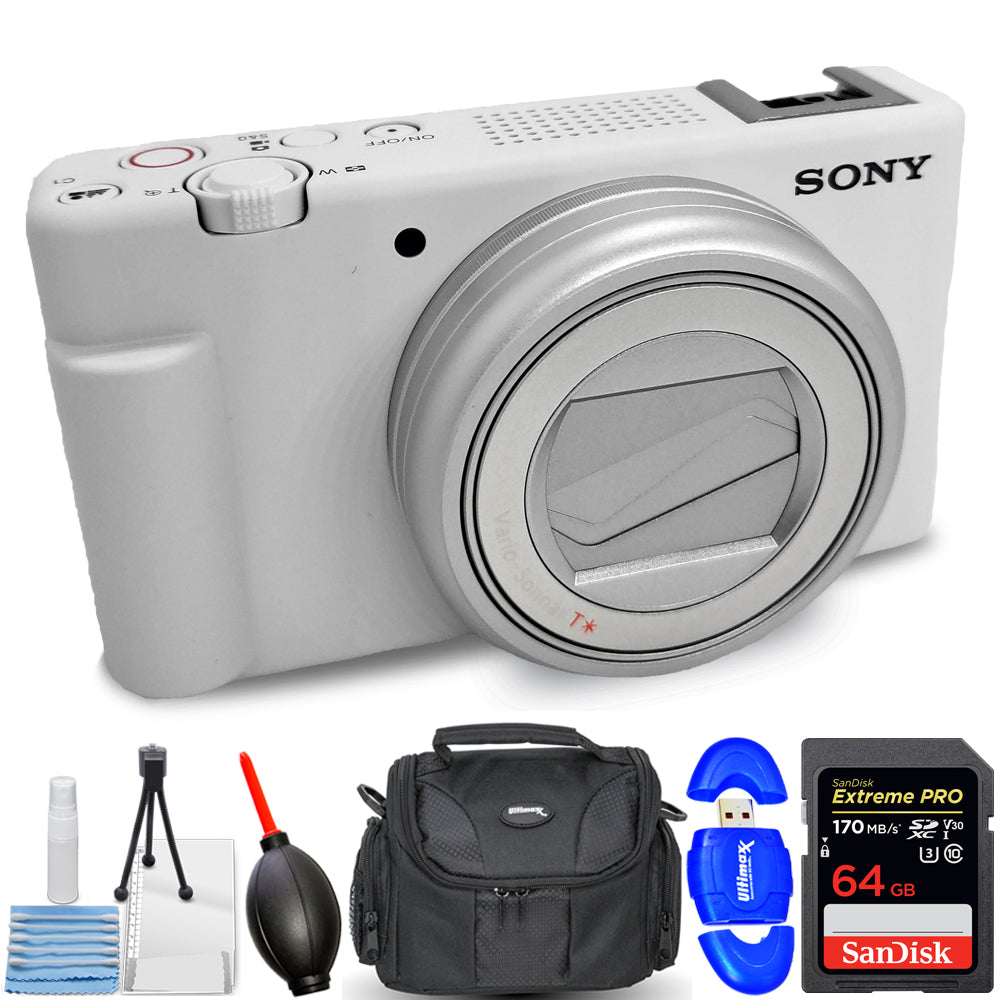 Sony ZV-1 II Digital Camera (White) ZV1M2/W - 7PC Accessory Bundle