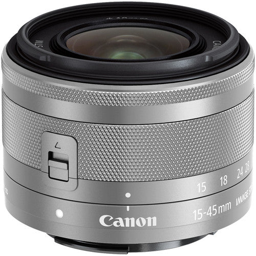 Canon EF-M 15-45mm f/3.5-6.3 IS STM Objectif (Argent) 0597C002 - Kit d'accessoires 7PC