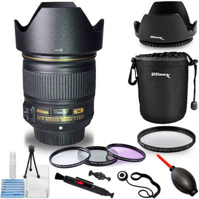 Nikon AF-S NIKKOR 28mm f/1.8G Lens 2203 - 10PC Accessory Bundle