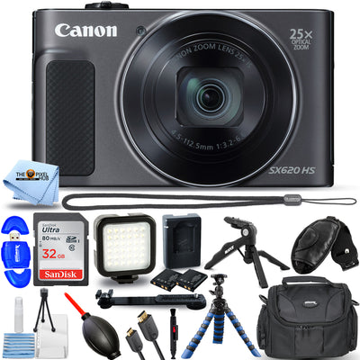 Appareil photo numérique Canon PowerShot SX620 (noir) - Ensemble d'accessoires 12 pièces