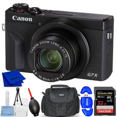 Appareil photo numérique Canon PowerShot G7 X Mark III (noir) 3637C001 - Ensemble de 32 Go