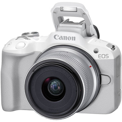 Canon EOS R50 Mirrorless Camera with 18-45mm Lens (White) - 5812C012