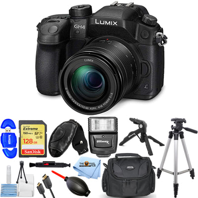 Panasonic Lumix DMC-GH4 avec objectif 12-60 mm f/3.5-5.6 ASPH - Ensemble d'accessoires 12 pièces