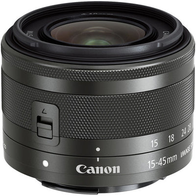 Objectif Canon EF-M 15-45mm f/3.5-6.3 IS STM (Graphite) + Kit UV - Neuf dans sa boîte blanche