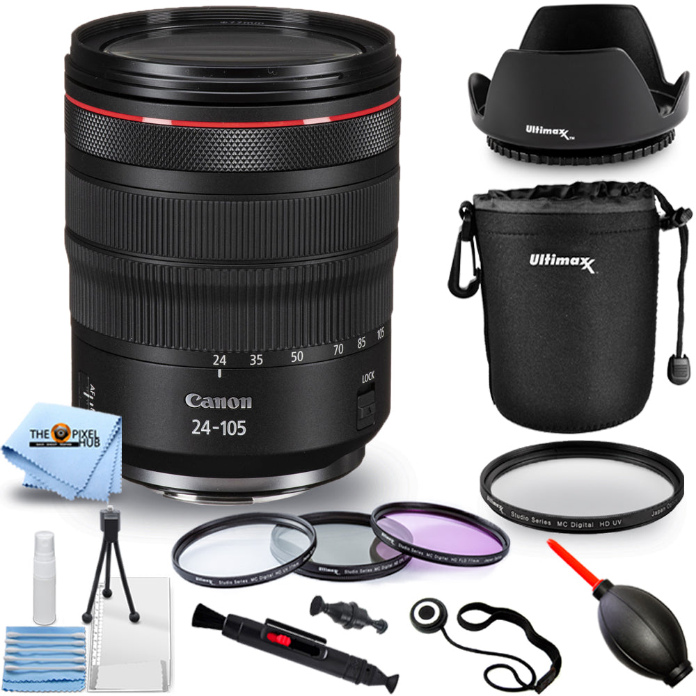 Canon RF 24-105mm f/4L IS USM Lens 2963C002 + Filter Kit + Lens Pouch Bundle