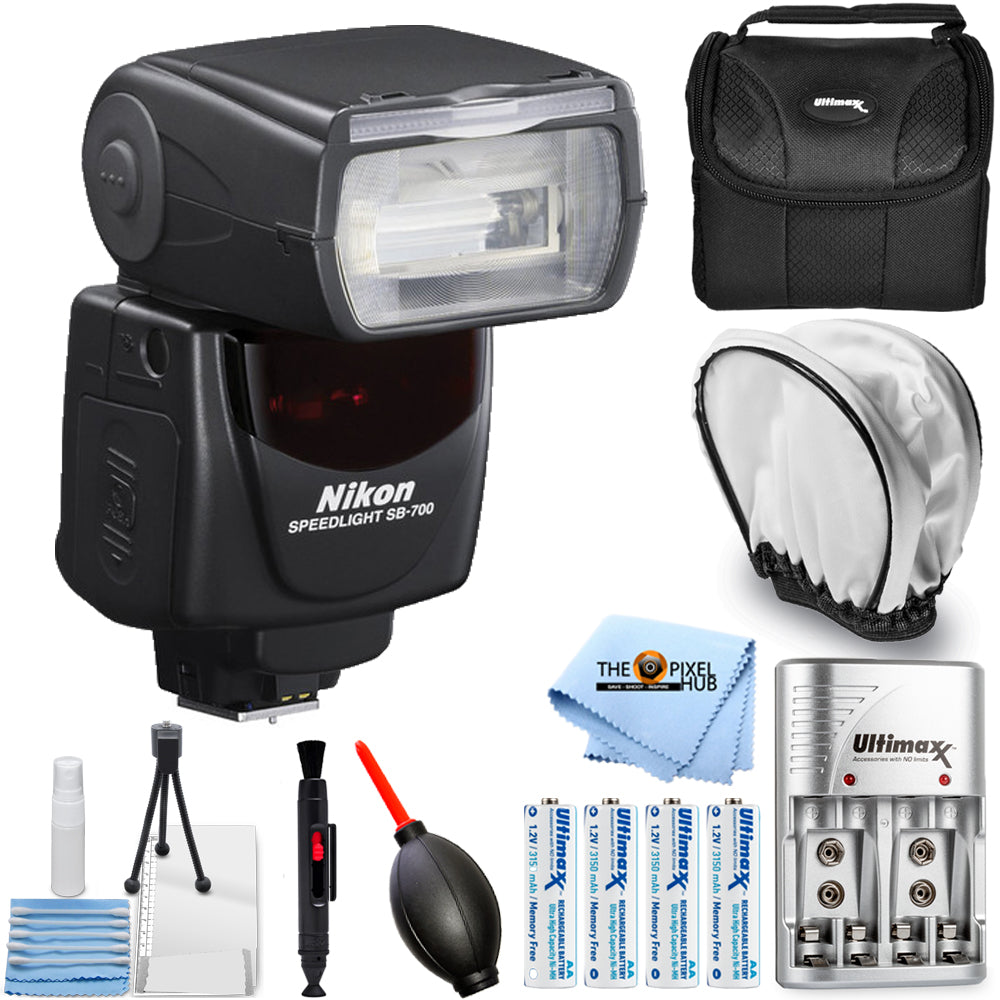 Flash Nikon SB-700 AF avec 4 piles AA + chargeur + diffuseur