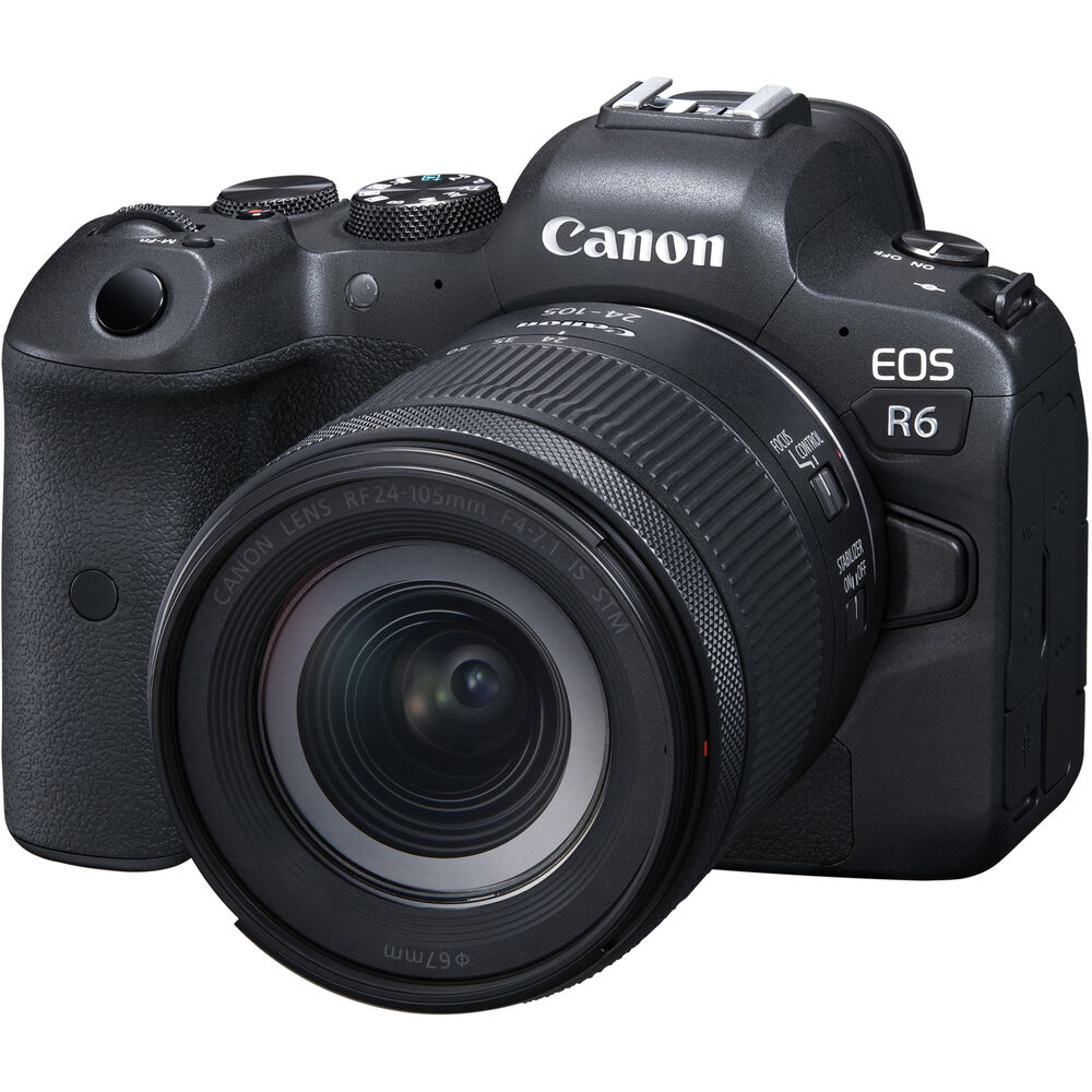 Appareil photo numérique sans miroir Canon EOS R6 avec objectif 24-105 mm f/4-7.1 - Ensemble de 64 Go