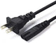 US 2-Prong Port AC Power Cord Cable for PS2 PS3 Slim PS4 Laptops Printers Generic