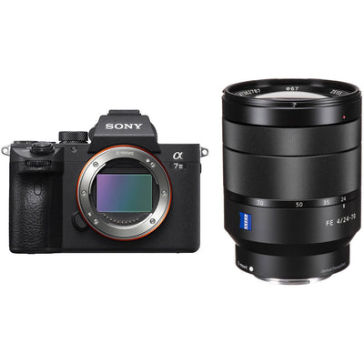 Appareil photo sans miroir Sony a7 III avec objectif 24-70 mm f/4 + 64 Go + sac de transport de luxe