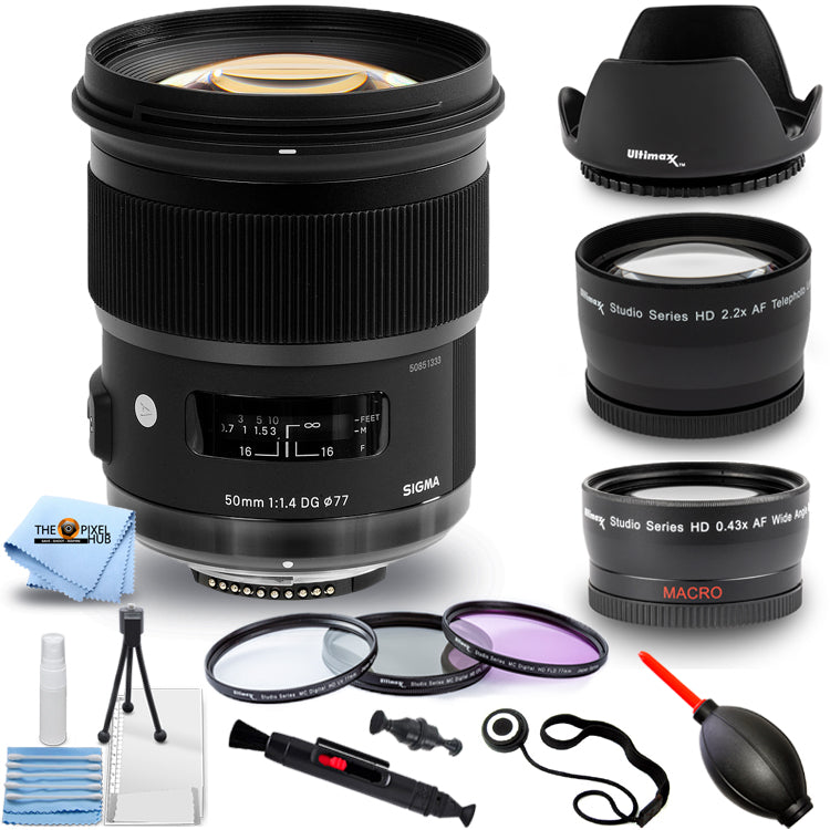 Objectif Sigma 50 mm f/1.4 DG HSM Art pour Nikon F 311306 + 3 objectifs