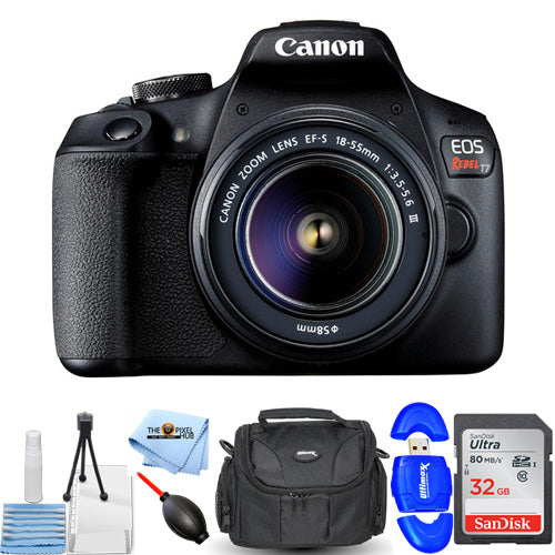 Canon EOS Rebel T7 with EF-S 18-55mm f/3.5-5.6 Lens - Essential 32GB Bundle