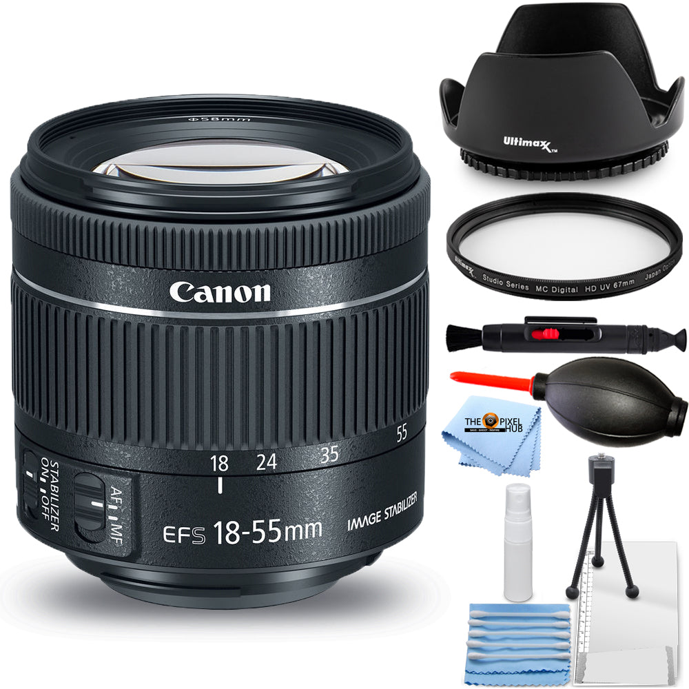 Canon EF-S 18-55mm f/4-5.6 IS STM Lens 1620C002 UV FIlter Kit - New in White Box