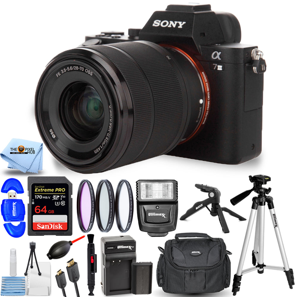 Appareil photo numérique sans miroir Sony Alpha a7 III avec 28-70 mm - Ensemble d'accessoires 14 pièces