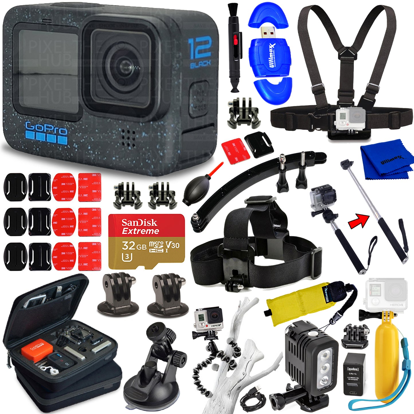 GoPro HERO12 Black CHDHX-121-CN - Ensemble d'accessoires 20PC