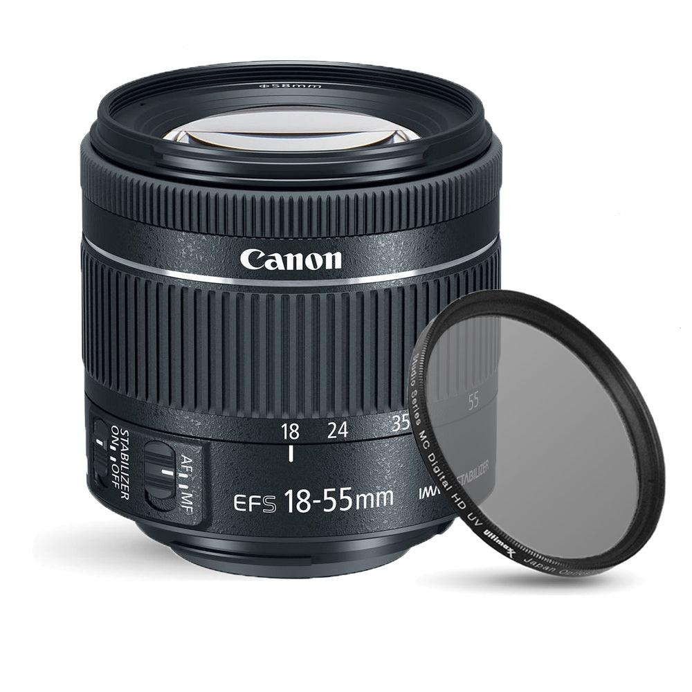 Canon EF-S 18-55mm f/4-5.6 IS STM Objectif 1620C002 + Filtre UV Ultraviolet