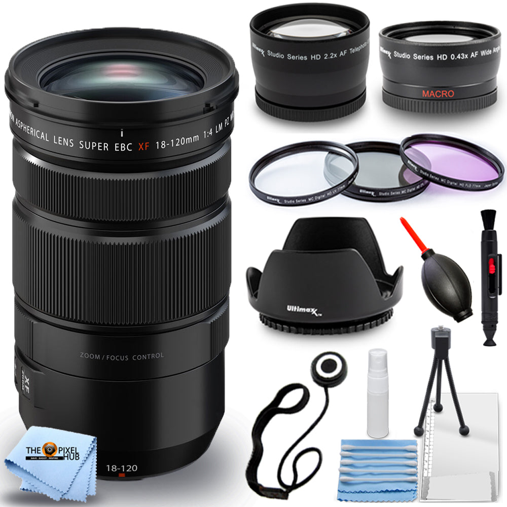 FUJIFILM XF 18-120mm f/4 LM PZ WR Lens 16780224 - 10PC Accessory Bundle