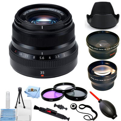 Objectif Fujifilm XF 35 mm f/2 R WR (noir) 16481878 – Lot d'accessoires 10 pièces