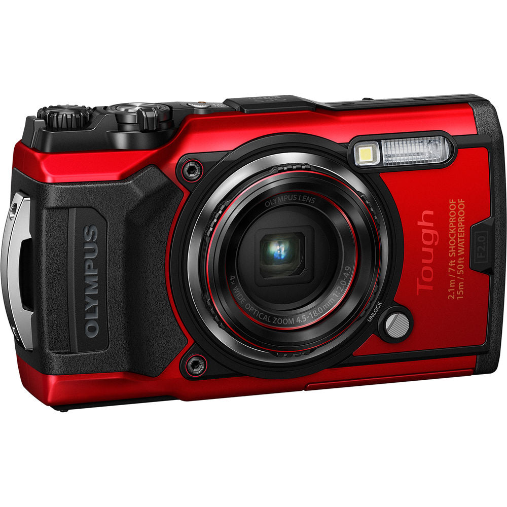 Appareil photo numérique Olympus Tough TG-6 (rouge) V104210RU000 + 64 Go + kit de filtres