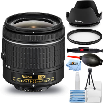 Nikon AF-P DX NIKKOR 18-55mm f/3.5-5.6G Lens New in White Box - UV Filter Bundle