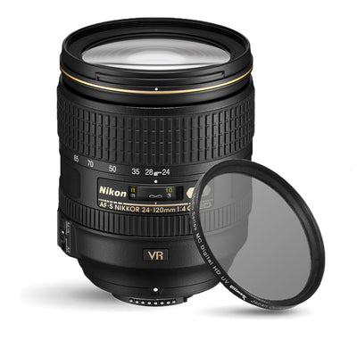 Objectif Nikon AF-S NIKKOR 24-120 mm f/4G ED VR + filtre UV - Neuf dans une boîte blanche