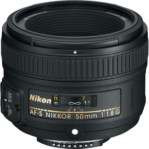 Nikon AF-S NIKKOR 50mm f/1.8G Lens 2199 + Telephoto and Wide Angle Lenses Bundle