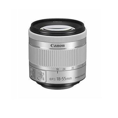 Canon EF-S 18-55mm f/4-5.6 IS STM Lens (White, Open Box) - 10PC Accessory Bundle