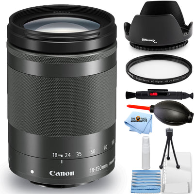 Canon EF-M 18-150mm f/3.5-6.3 IS STM Lens Graphite White Box + UV Filter Bundle