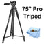 Professional 75-inch Tripod 3-way Panhead Tilt Motion for Most DSLR Cameras