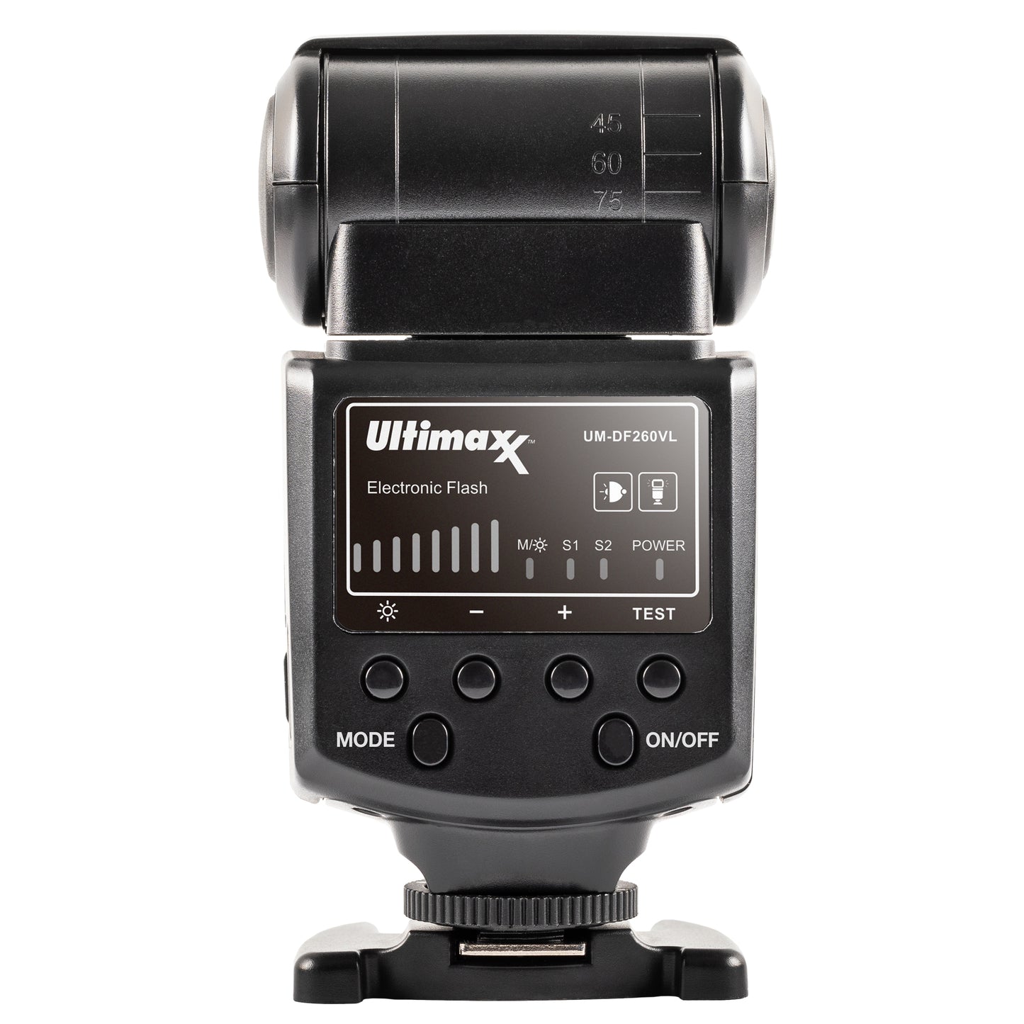 Ultimaxx Dynamic DF260VL Flash Speedlite avec lumière LED pour Canon Nikon Fujifilm