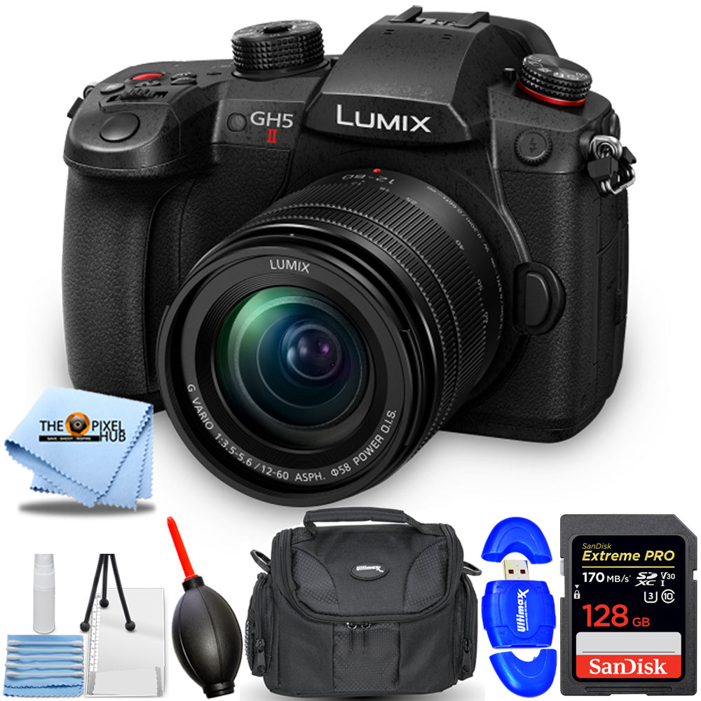 Panasonic Lumix GH5 II Mirrorless Camera with 12-60mm f/3.5-5.6 Lens - 7PC Kit