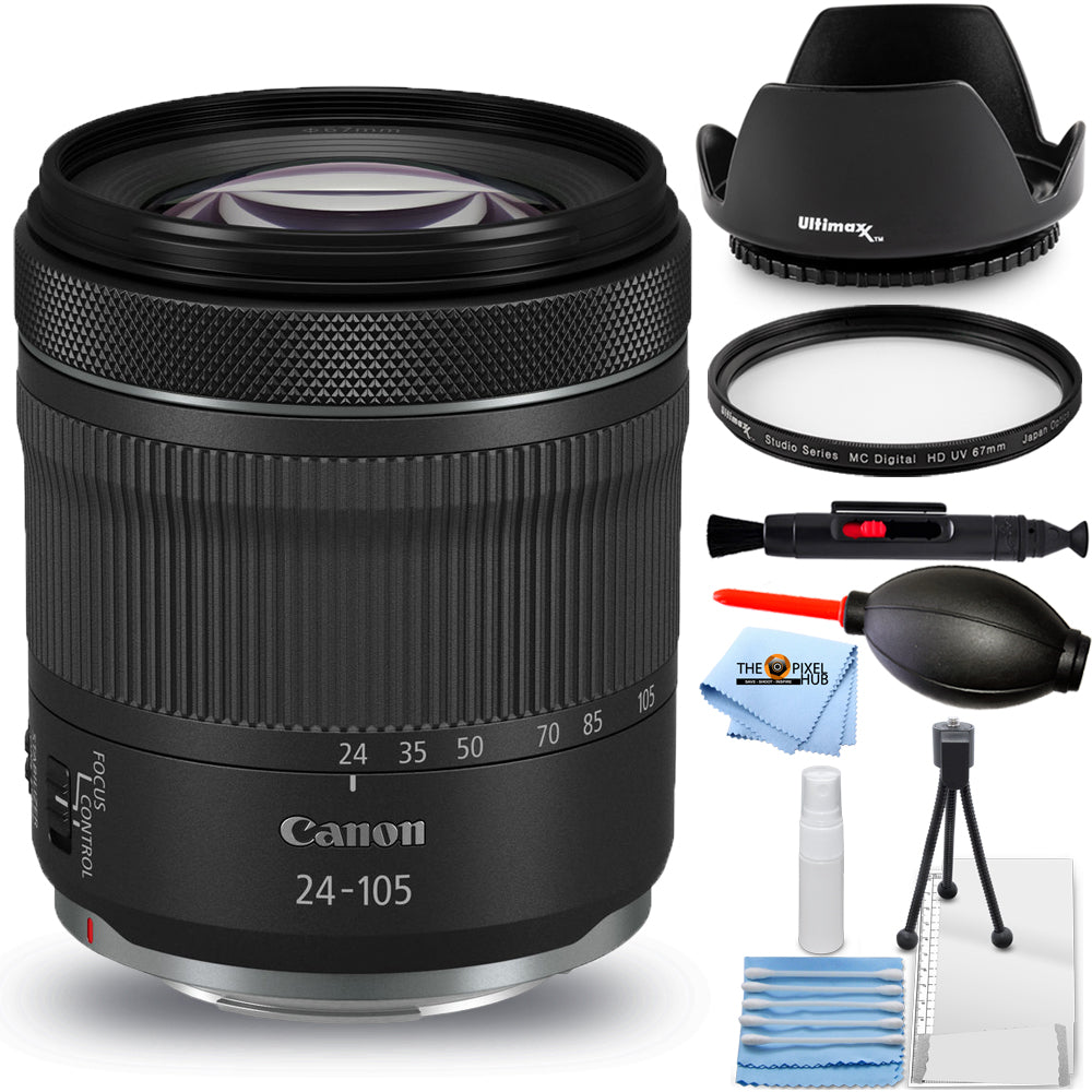 Objectif Canon RF 24-105 mm f/4-7.1 IS STM 4111C002 - Ensemble d'accessoires 7 pièces