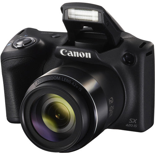 Appareil photo numérique Canon PowerShot SX420 IS 20 MP (noir) – Pack essentiel de 32 Go