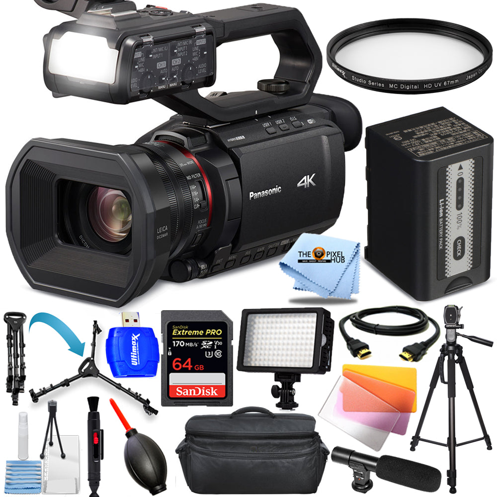 Caméscope professionnel Panasonic AG-CX10 4K 60p + 64 Go + lumière LED + pack UV