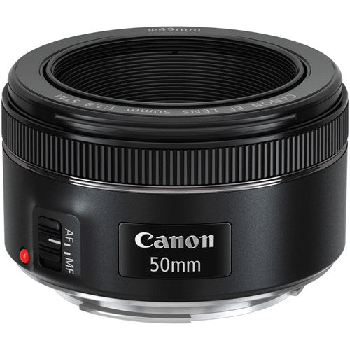 Objectif Canon EF 50 mm f/1.8 STM 0570C002 + filtre UV + objectif à capuchon tulipe