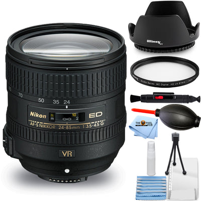 Nikon AF-S NIKKOR 24-85 mm f3.5-4.5G ED VR Objectif 2204 – Lot de 7 accessoires