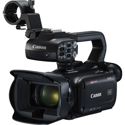 Caméscope professionnel Canon XA40 UHD 4K PAL + 64 Go + lumière LED + trépied