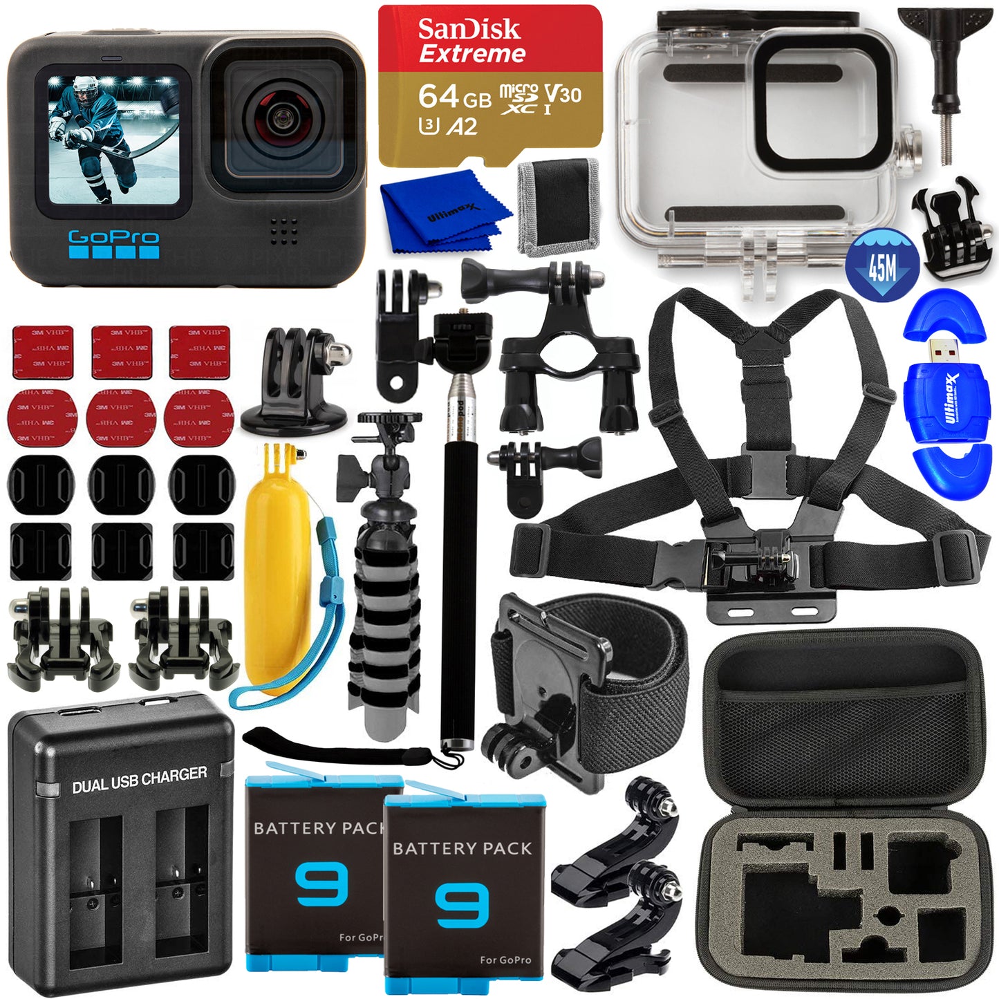 Caméscope 5K étanche GoPro HERO 11 Black - Ensemble d'accessoires 20PC