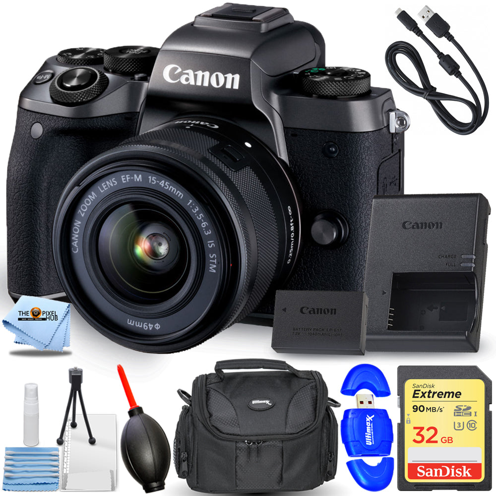 Appareil photo numérique sans miroir Canon EOS M5 avec objectif 15-45 mm - Ensemble d'accessoires 7 pièces