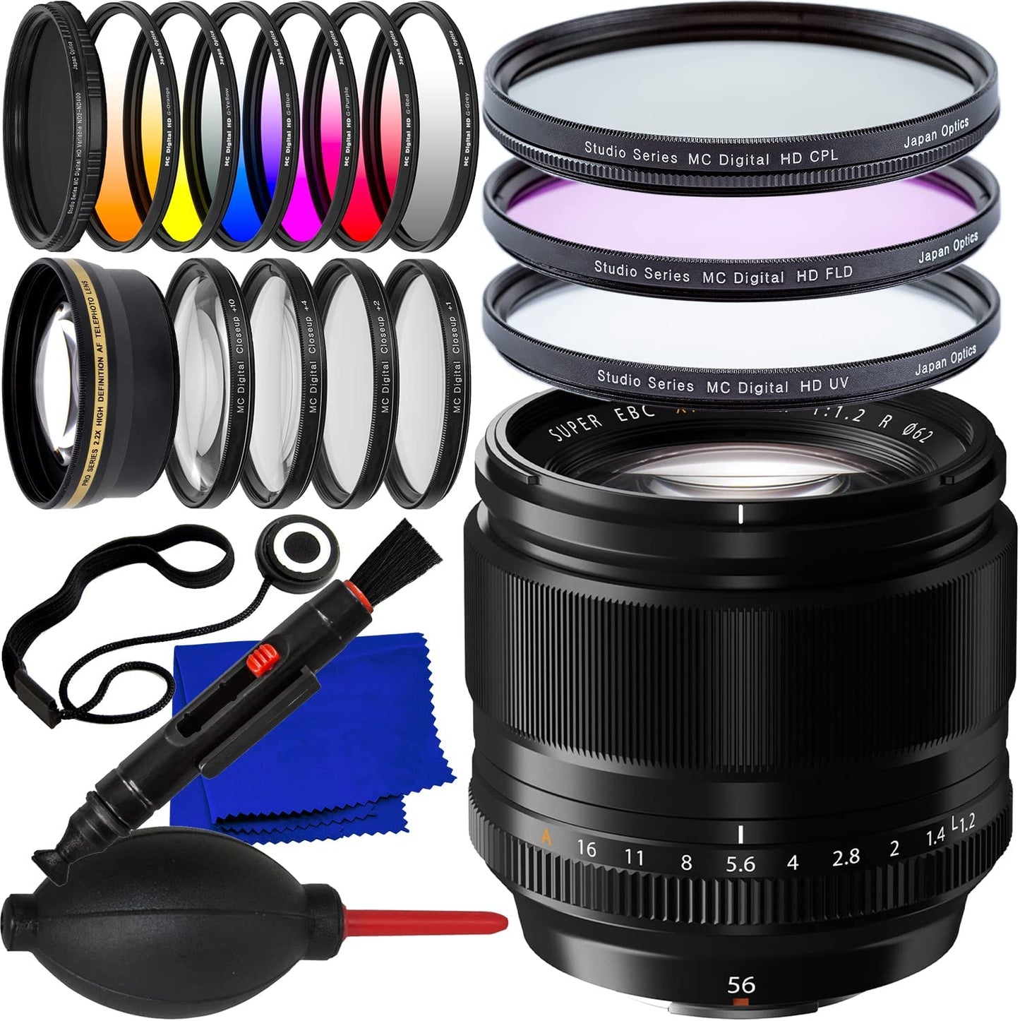 Objectif FUJIFILM XF 56 mm f/1.2 R 16418649 - Lot d'accessoires 20 pièces